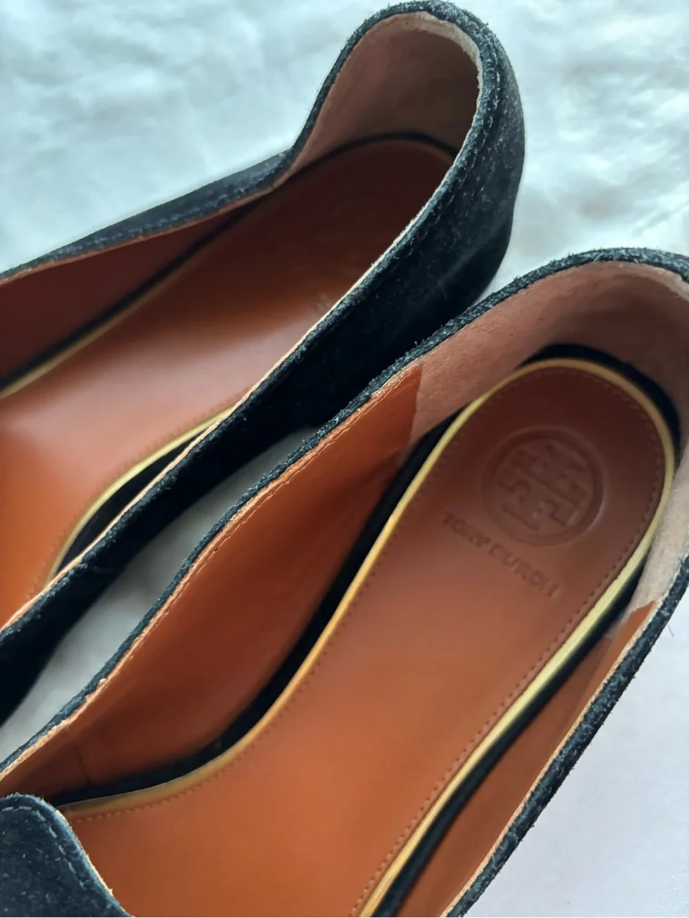 Tory Burch Miller Suede Metal Loafers Size 9.5M Black